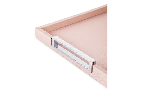 Поднос прямоугольный с ручками Giobagnara Виктор 34,5х44,5 см, светло-розовый