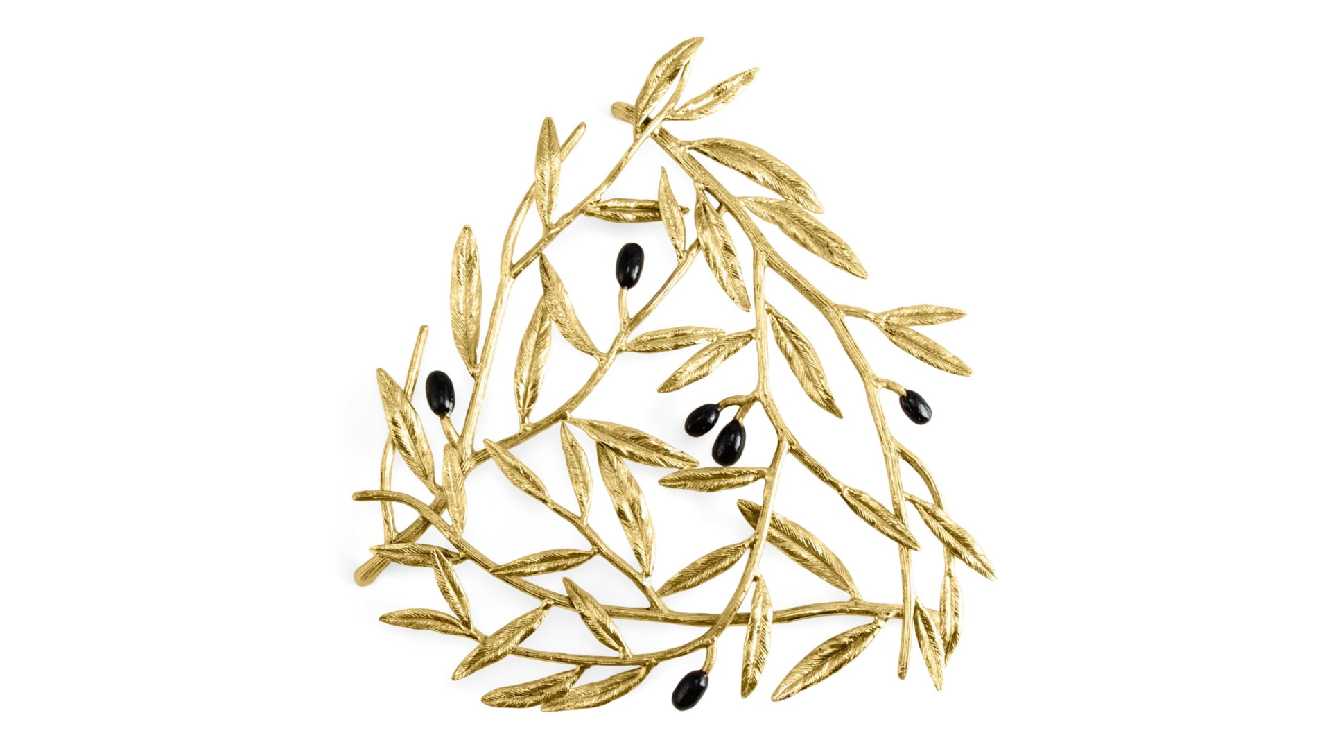 Подставка под горячее Michael Aram Золотая оливковая ветвь 24х22 см, латунь