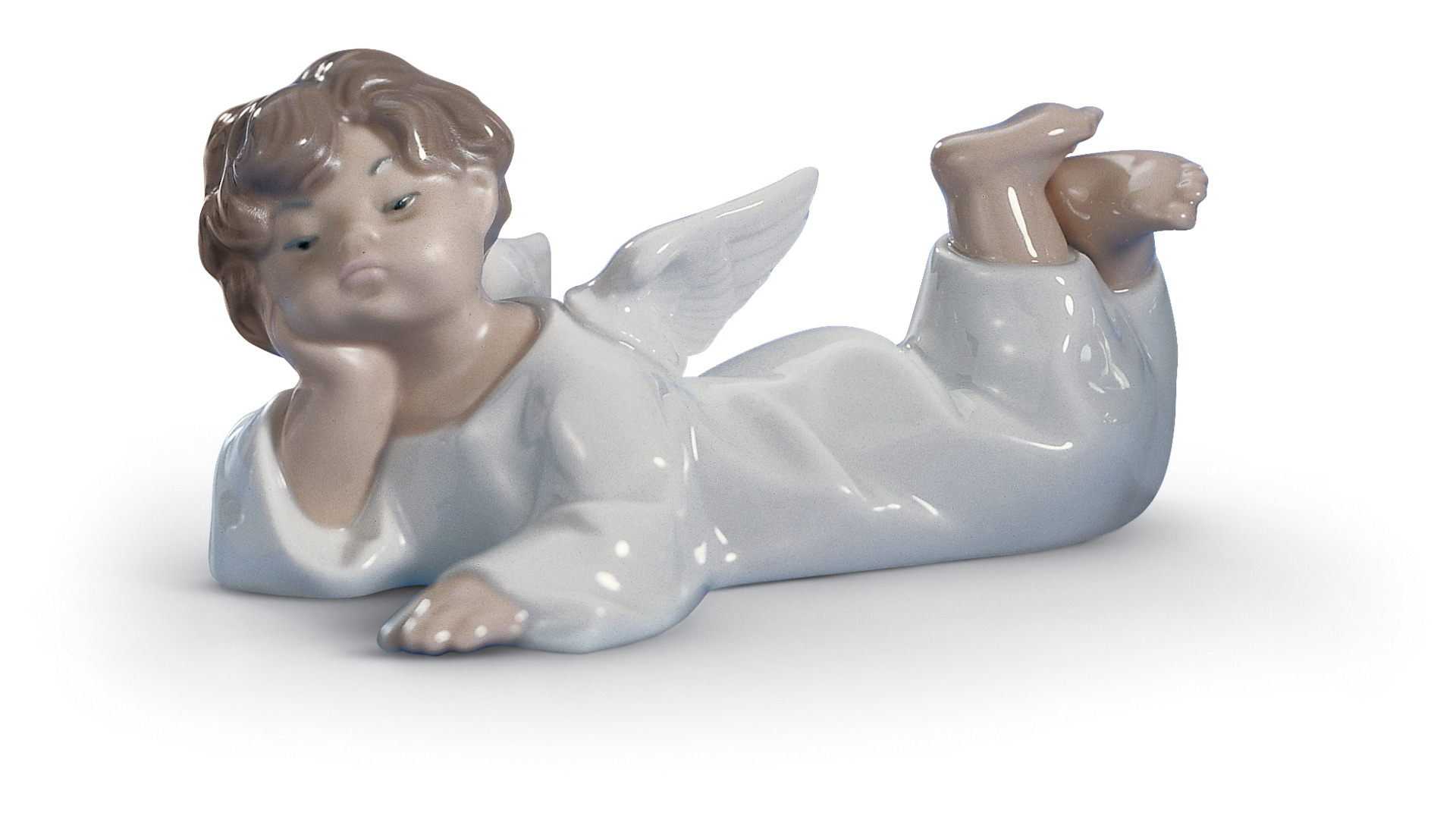 Фигурка Lladro Лежащий ангел 14х6 см, фарфор