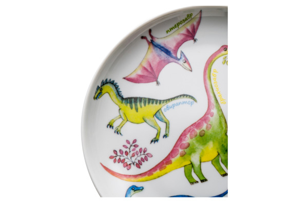 Набор детской посуды ИФЗ Карат Динозаврики 3 предмета, фарфор твердый