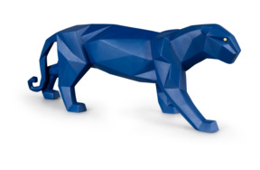 Фигурка Lladro Пантера оригами 50х19 см, фарфор, синяя