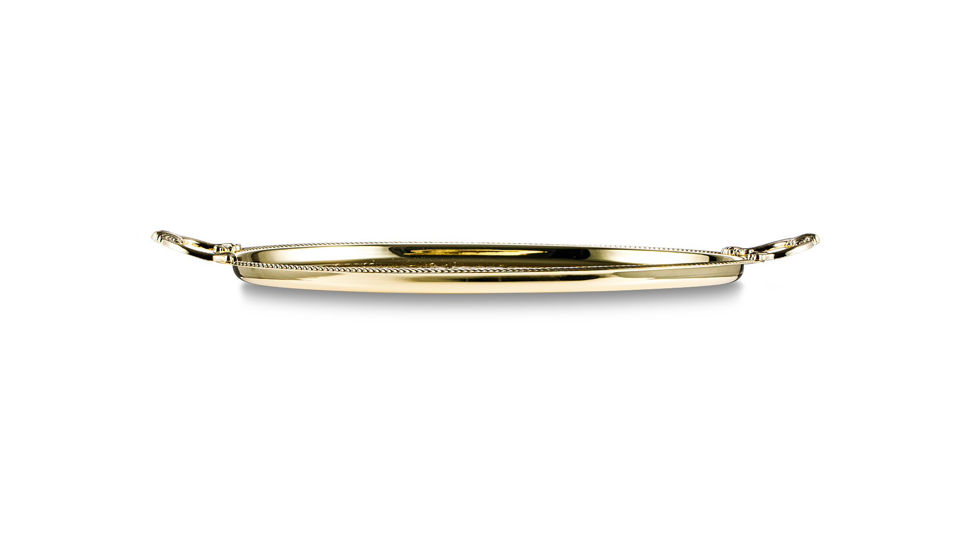 Поднос овальный с ручками Queen Anne 50х32 см, золотистый, сталь нержавеющая