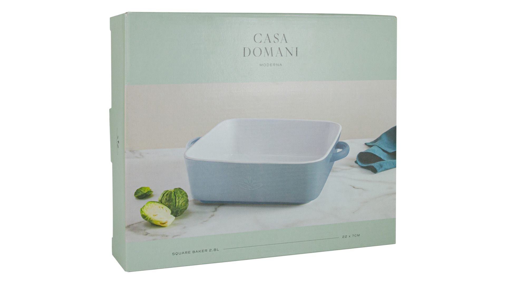 Блюдо квадратное Casa Domani Moderna 22 см, керамика, серо-голубой, п/к