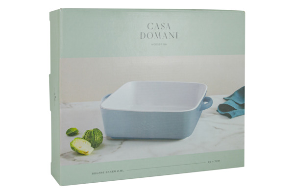 Блюдо квадратное Casa Domani Moderna 22 см, керамика, серо-голубой, п/к