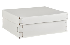 Коробка ADJ Snob 36x30х13,5 см, кожа натуральная, белый, п/к