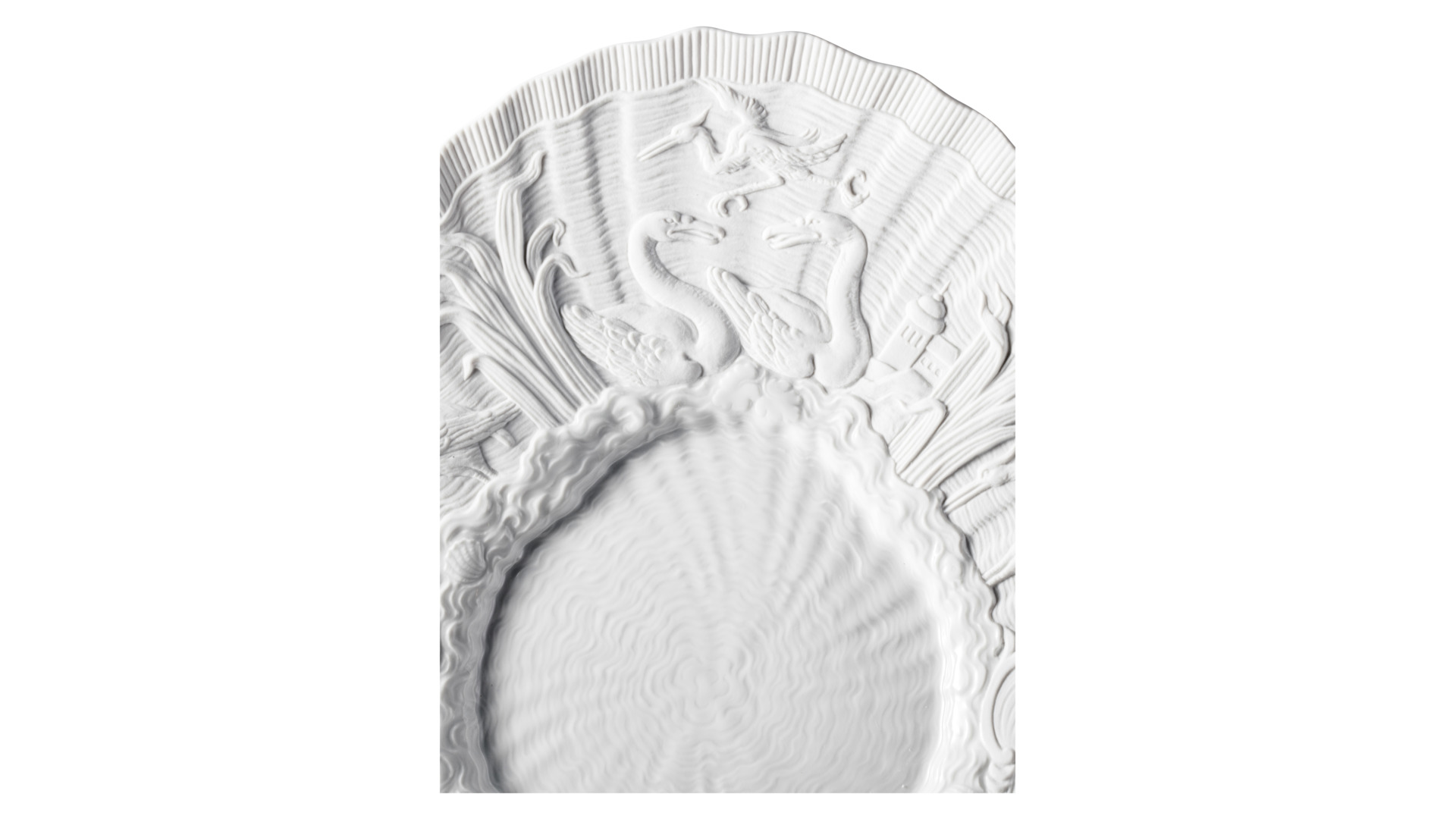 Блюдо Meissen Лебединый сервиз Белый бисквит 30 см, фарфор
