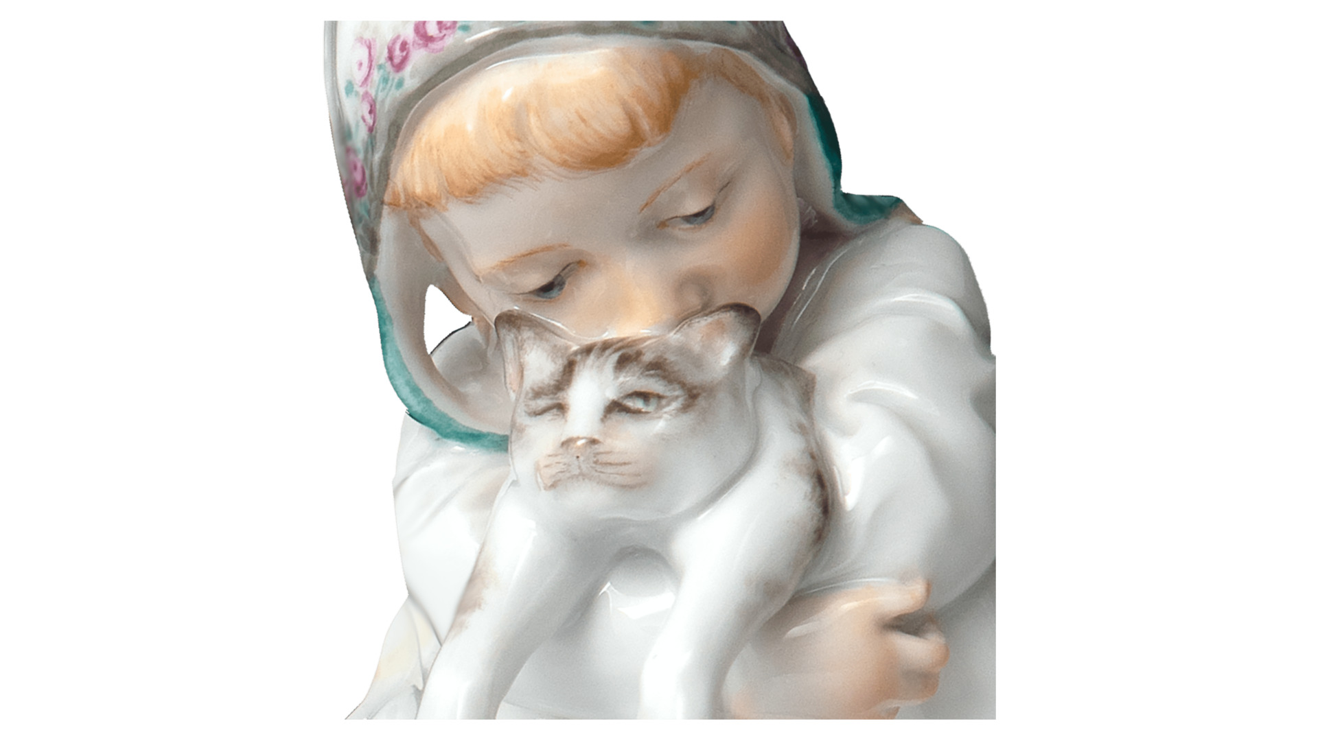 Фигурка Meissen Девочка с кошкой 12,5 см, фарфор