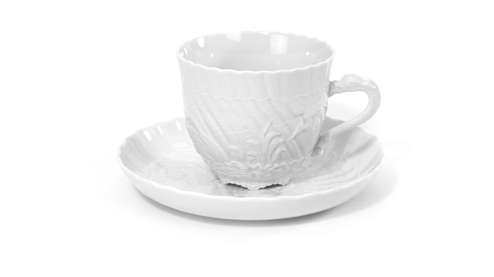 Сервиз чайный Meissen Лебединый сервиз, белый рельеф  №3 на 6 персон 21 предмет