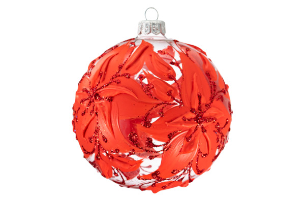 Игрушка елочная шар Bartosh Рождественник 10 см, стекло, п/к, красный