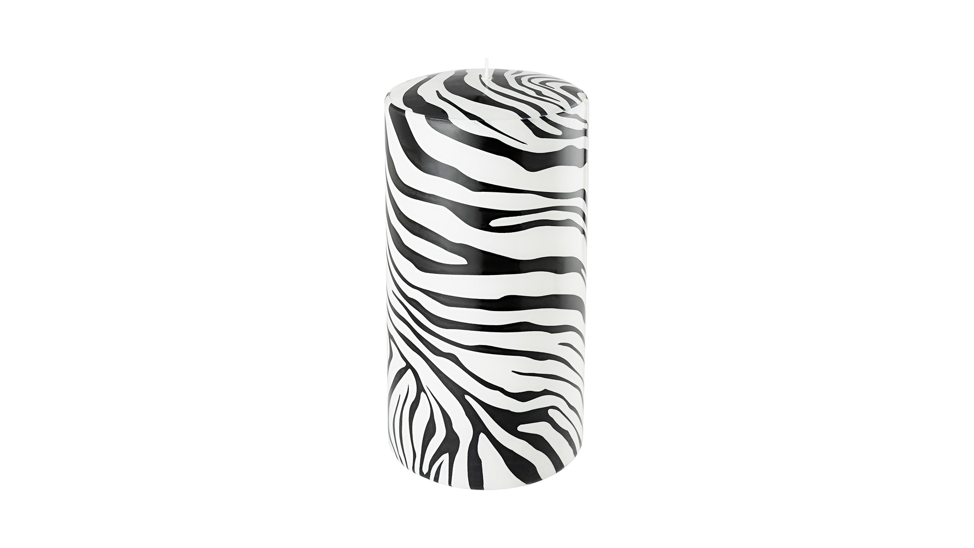 Свеча интерьерная Pernici Zebra Black&White 1,3 л, столб 20х10 см, п/к