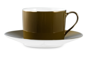 Чашка чайная с блюдцем Legle Под солнцем 150 мл, фарфор, болотная