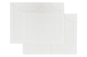 Набор салфеток-плейсматов Moltomolto Элеганс 46х34 см, 2 шт, пломбир с жемчужным и серебром, лен, п