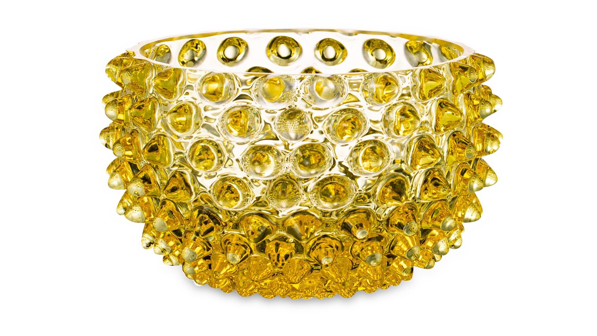 Чаша Klimchi Гвоздь 11,5 см, богемское стекло, желтая