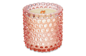Подсвечник со свечой Klimchi Гвоздь 10 см, богемское стекло, бледно-розовый