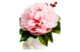 Композиция из холодного фарфора Нежность №1, розовый пион с 2 веточками ягод