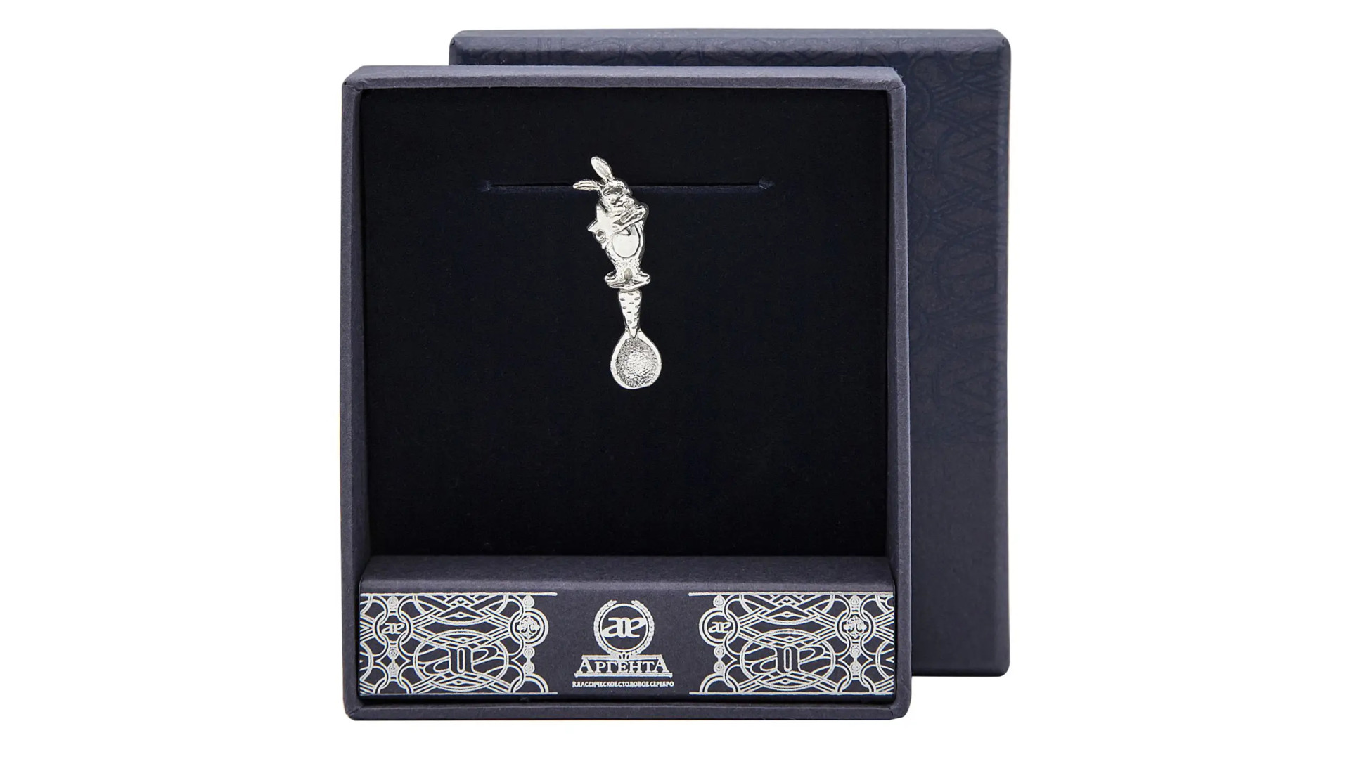 Ложка сувенирная АргентА Кролик 5,68 г, серебро 925