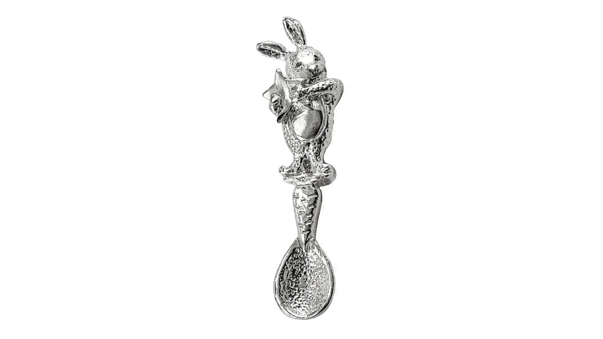 Ложка сувенирная АргентА Кролик 5,59 г, серебро 925