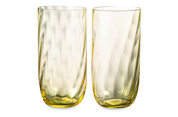 Набор стаканов для воды Anna Von Lipa Водоворот 300 мл, 2 шт, стекло хрустальное, желтый