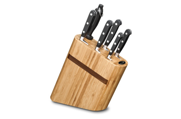 Набор ножей Deglon Идеальная кухня 6 предметов в подставке из бамбука, ручка пластик, п/к