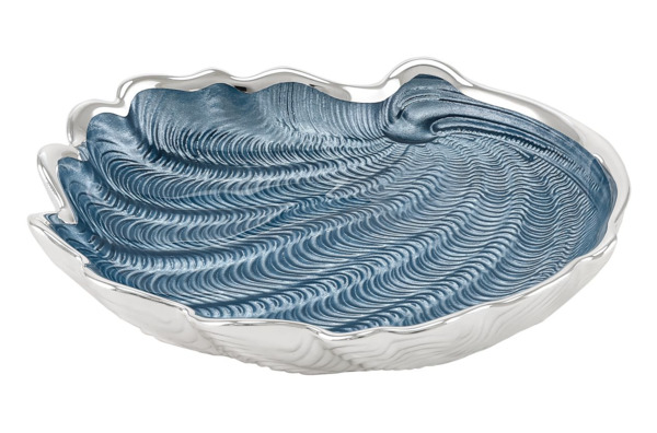 Тарелка Argenesi Conchiglia 15 см, небесно-голубая, стекло