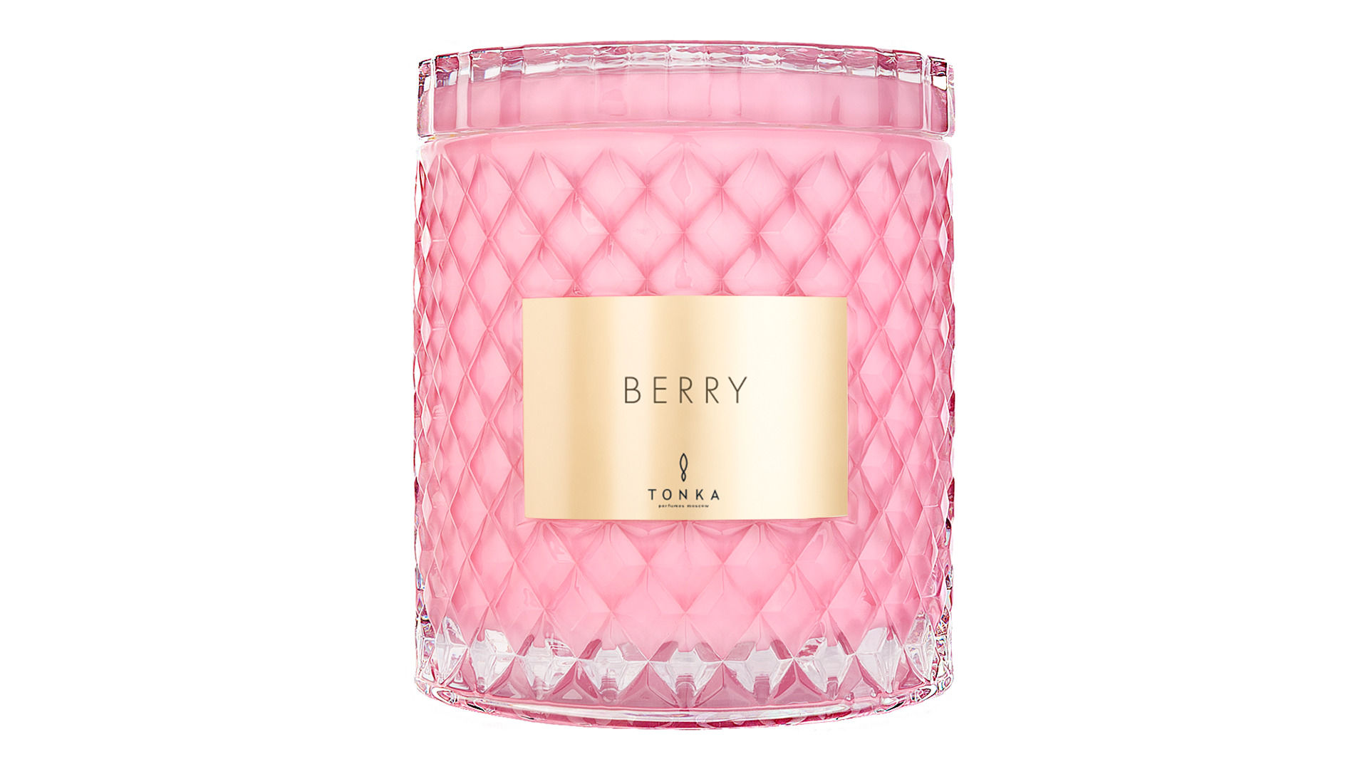 Свеча ароматическая Tonka Berry 2 л, стекло, стакан розовый глосс, п/к