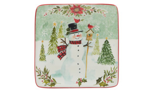 Тарелка пирожковая Certified Int. Счастливое Рождество Снеговик 15 см, керамика