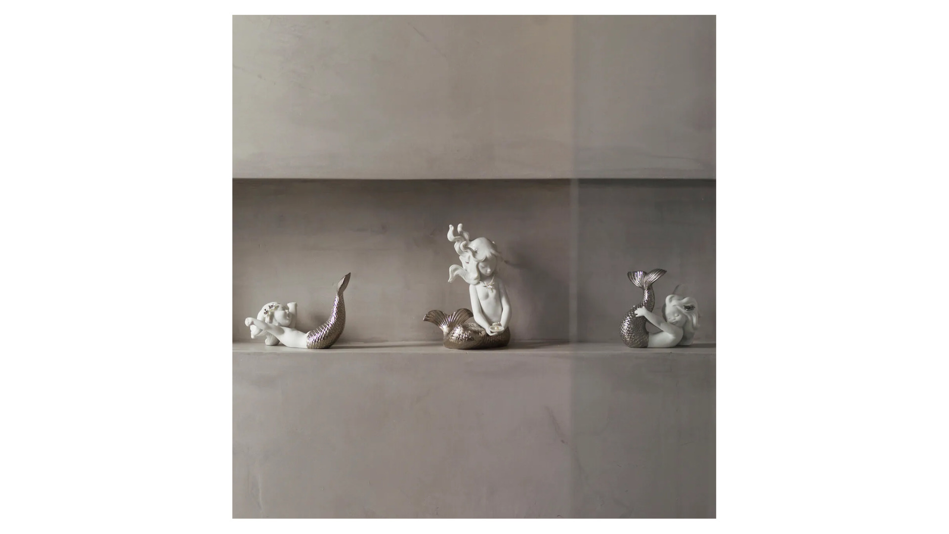 Фигурка Lladro Морская игра Ре-Деко 12х10 см, фарфор, серебряный люстр