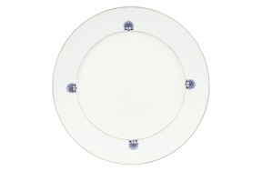Тарелка обеденная Meissen Благородный синий 29 см, фарфор, синий кобальт, красный, золотой