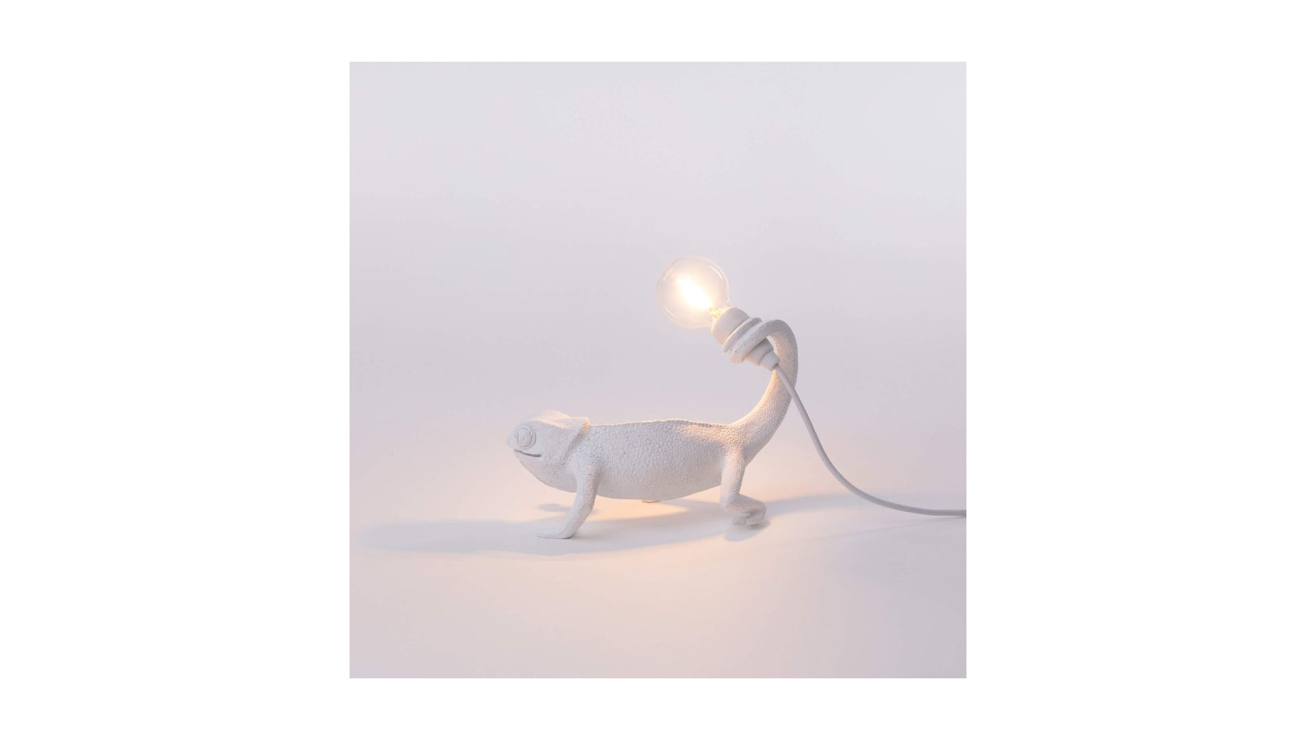 Настольная лампа Seletti Хамелеон USB 17x9 h14 см, смола, белая