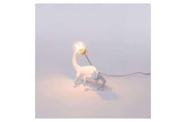 Настольная лампа Seletti Хамелеон USB 17x9 h14 см, смола, белая