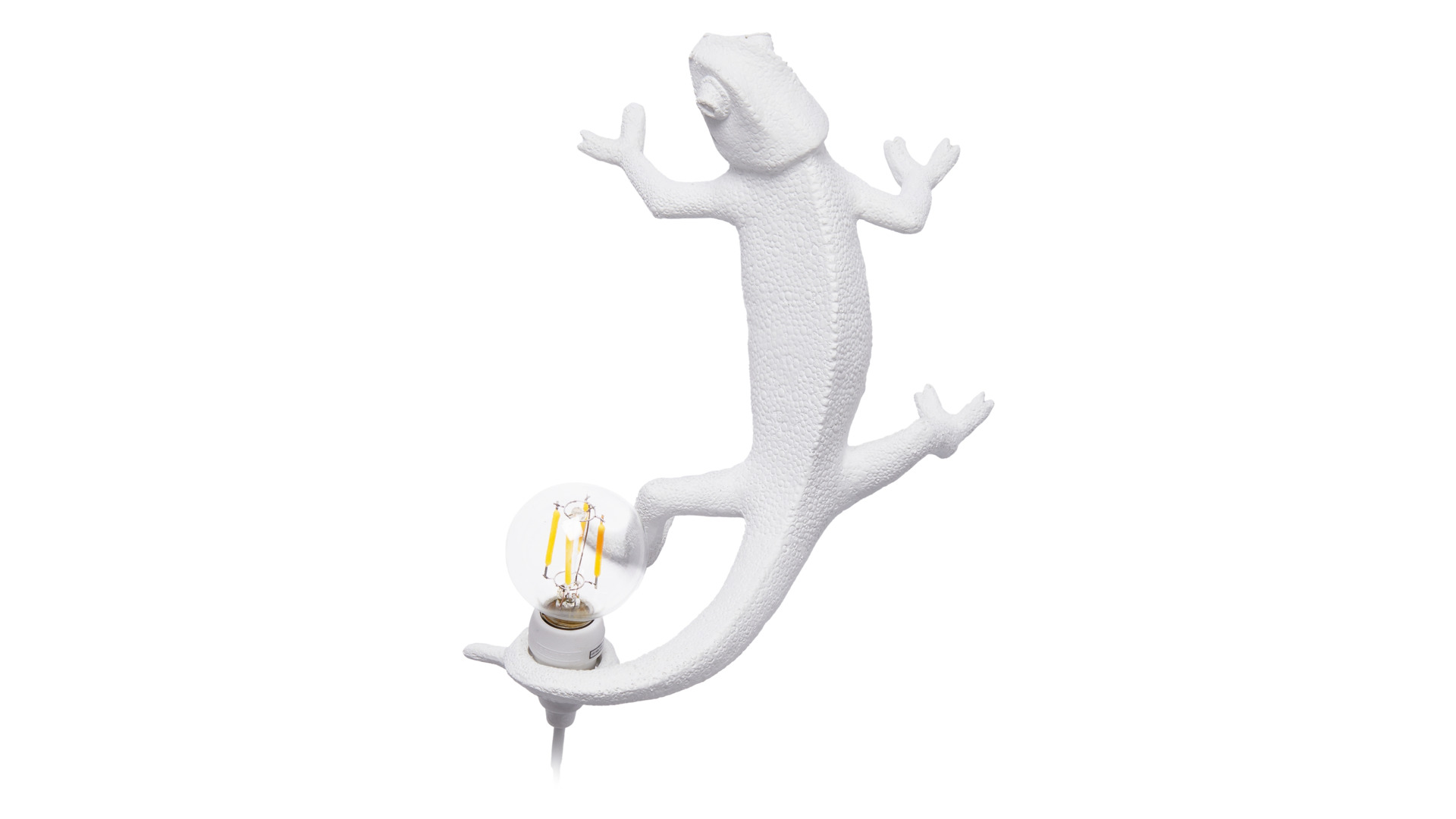 Настольная лампа Seletti Хамелеон поднимается наверх USB 21х14,5 h9 см, смола, белая
