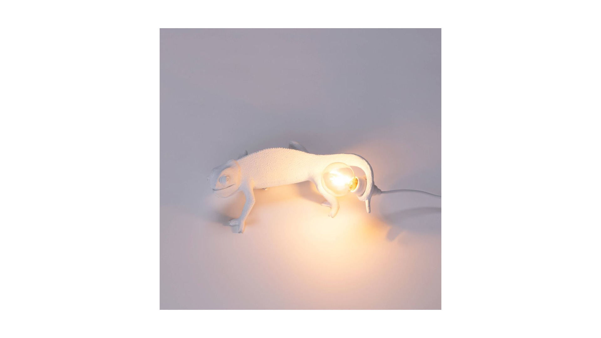 Настольная лампа Seletti Хамелеон поднимается наверх USB 21х14,5 h9 см, смола, белая