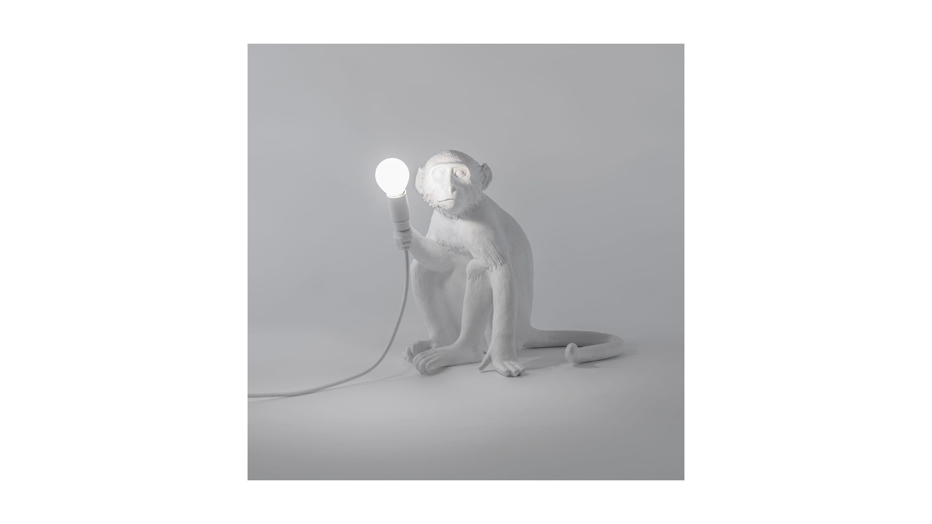 Настольная лампа Seletti Обезьяна сидит 34х30 см, h32 см см, смола, белая
