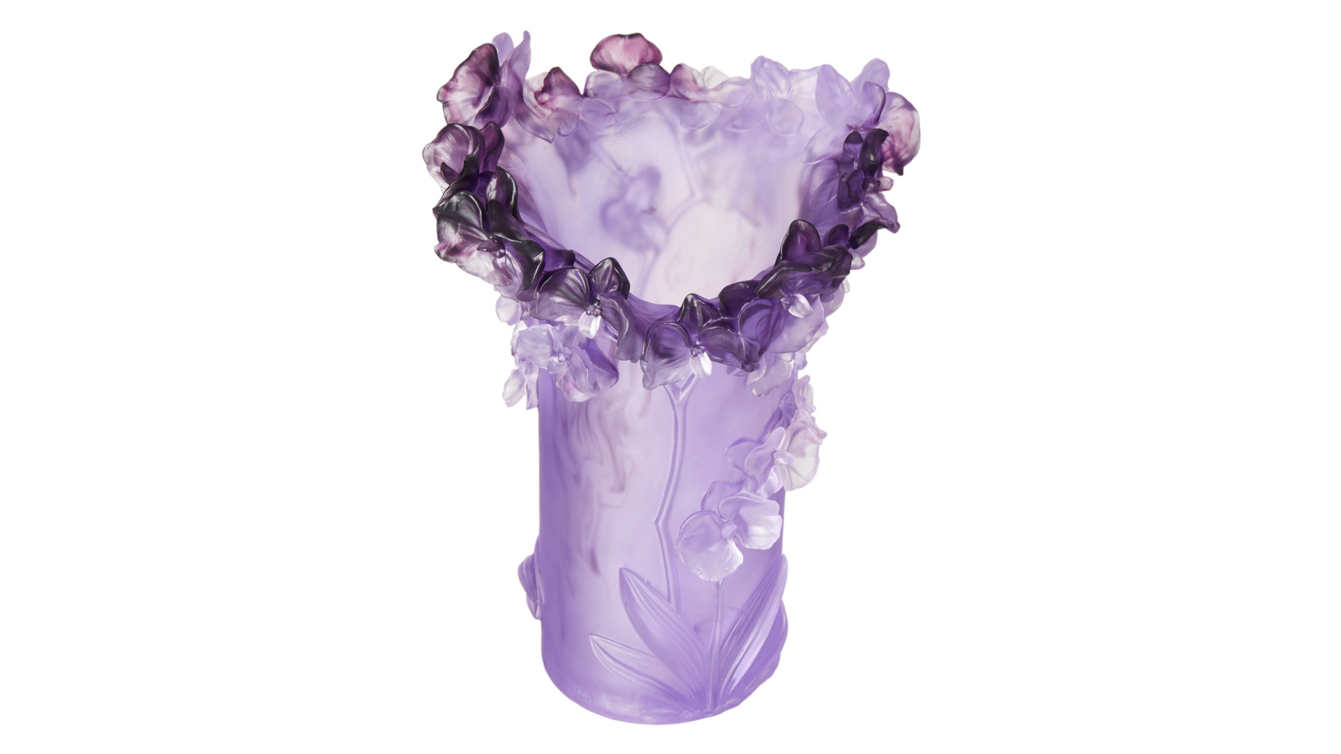 Ваза Decor de table Орхидея 30 см, хрусталь, фиолетовая