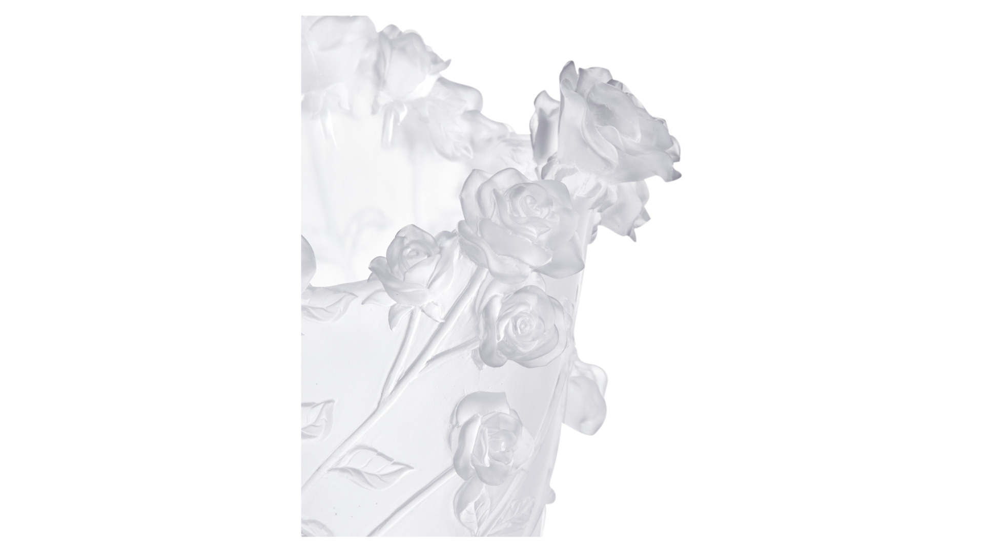 Ваза Decor de table Роза 35 см, хрусталь, белая