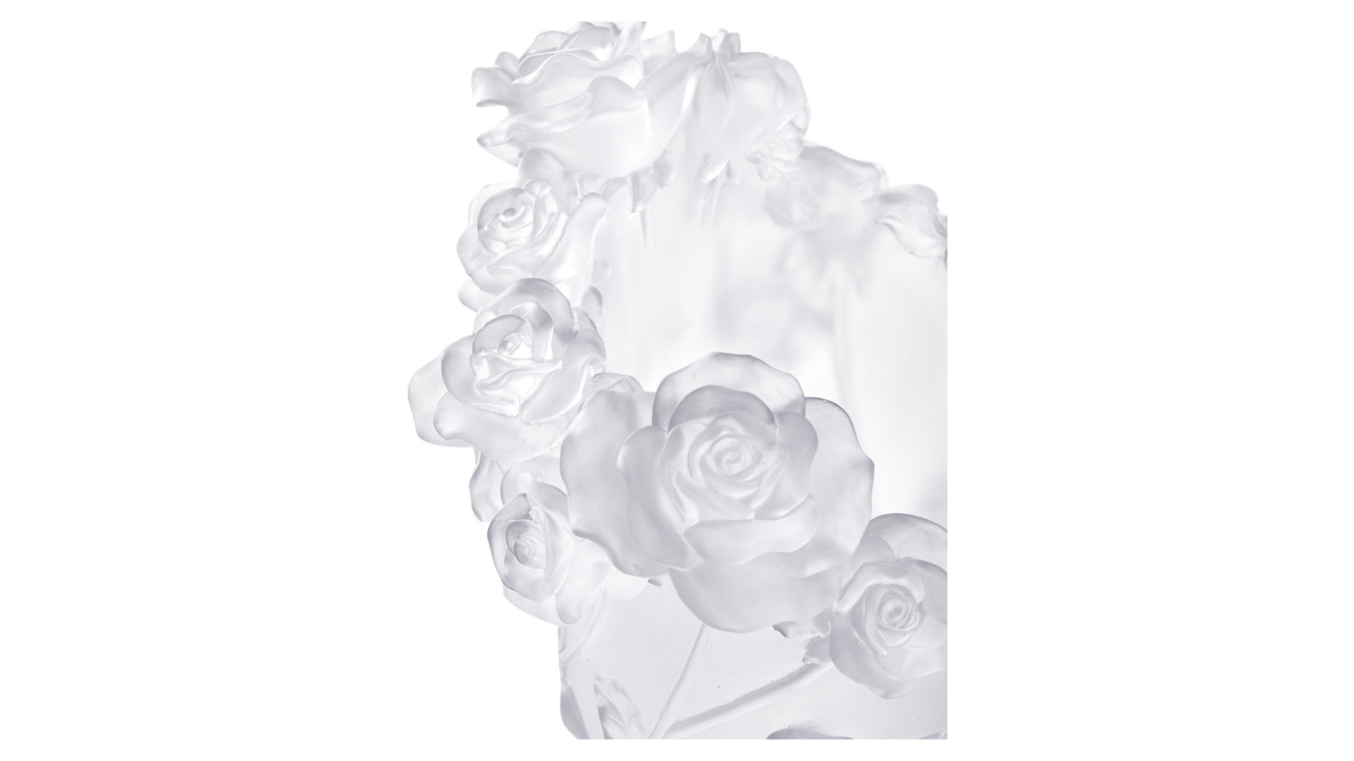 Ваза Decor de table Роза 35 см, хрусталь, белая
