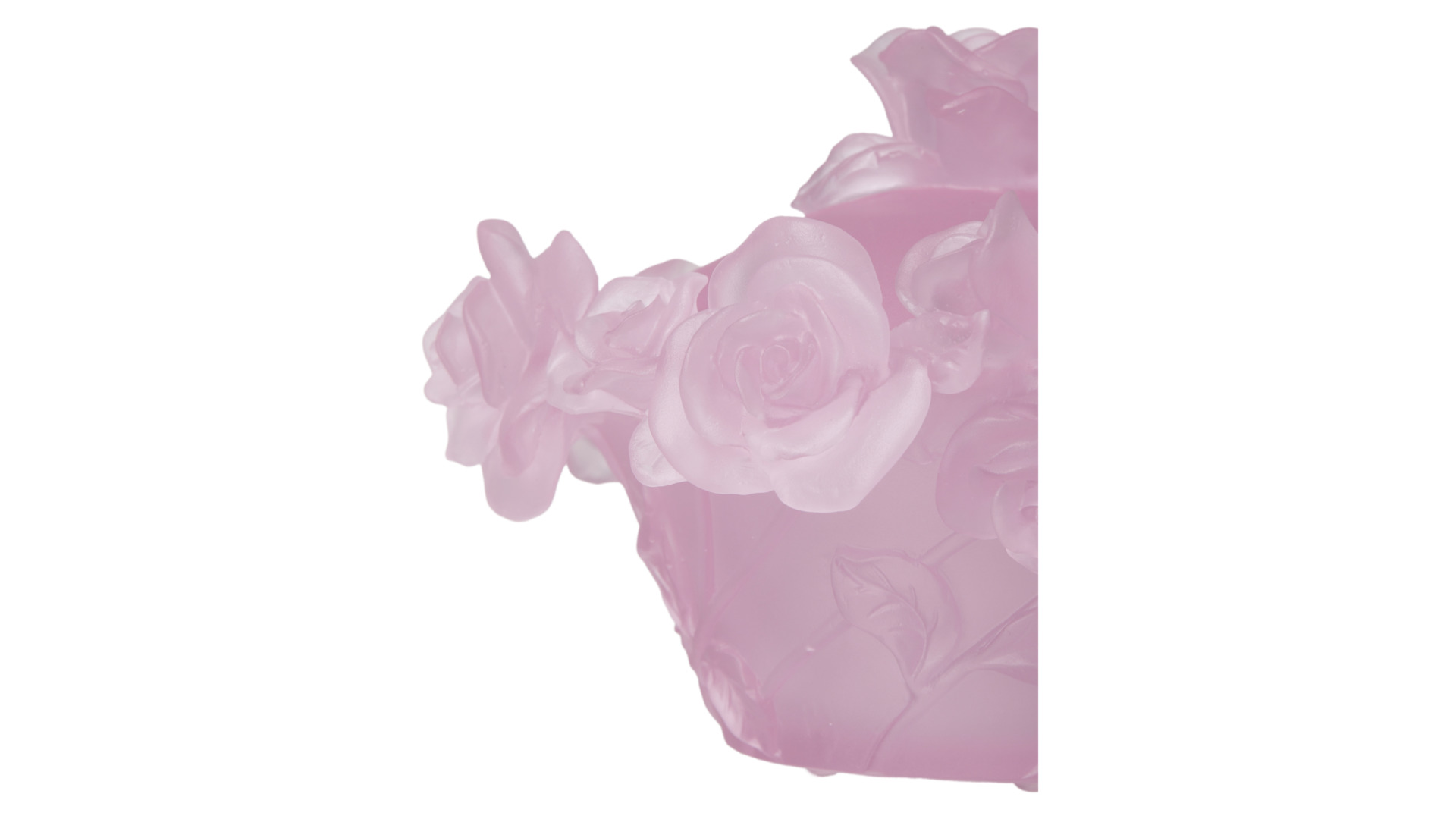 Конфетница с крышкой Decor de table Роза 17 см, хрусталь, розовая