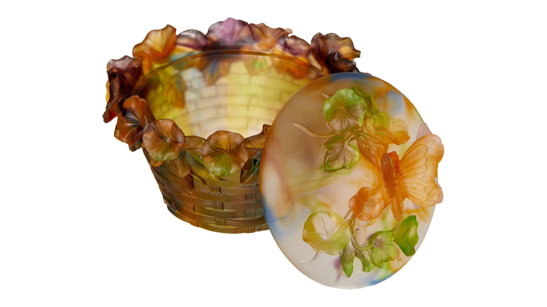 Конфетница Decor de table Бабочка 17 см, хрусталь, разноцветная