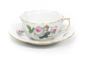 Чашка чайная с блюдцем Meissen 200мл Белая роза