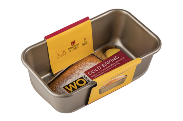 Форма для выпечки хлеба WO HOME Gold Baking 24х14х6,8 см, сталь углеродистая, золотистая