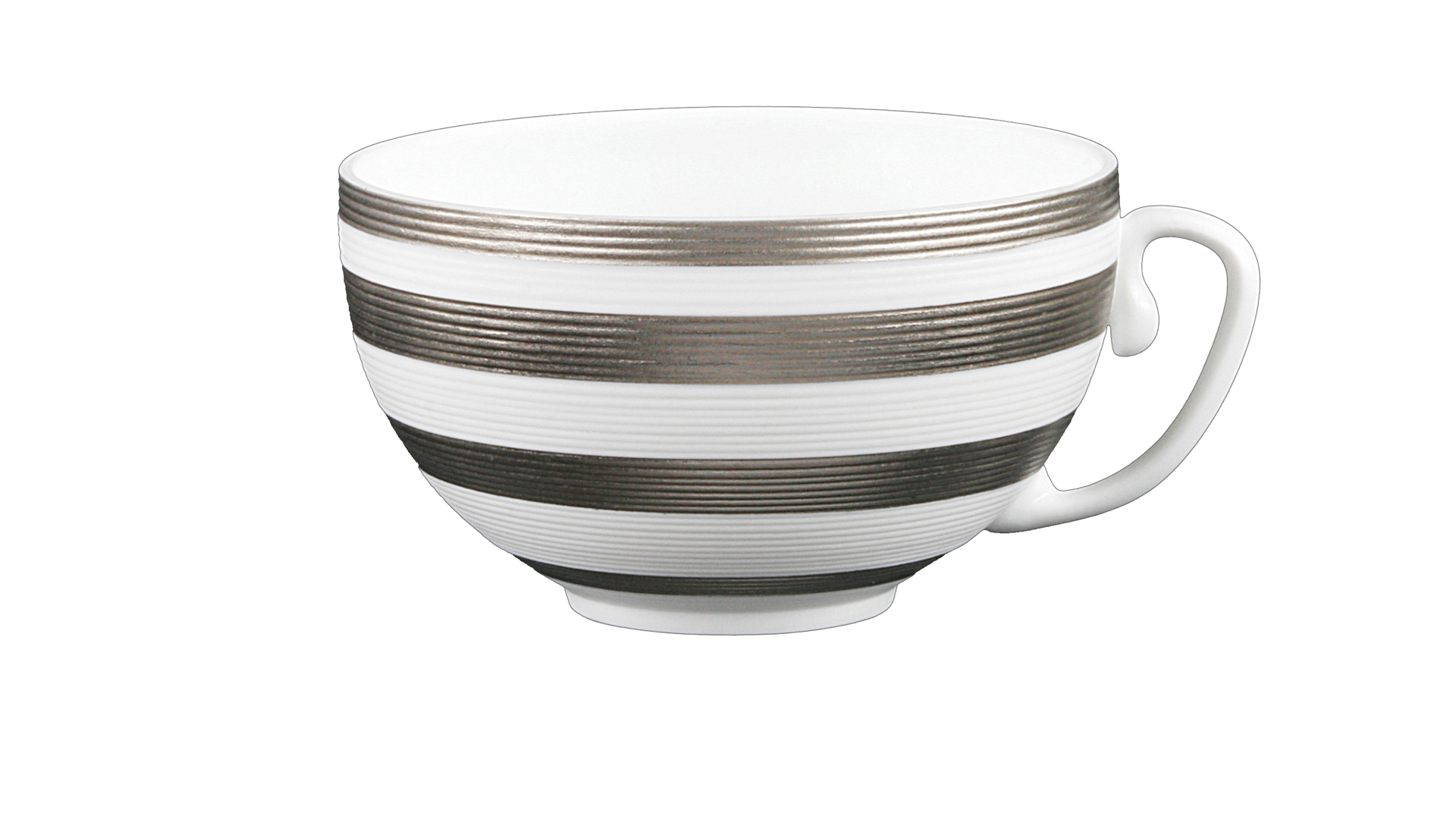 Чашка чайная JL Coquet Хемисфер Узкие полосы, платиновые 230 мл