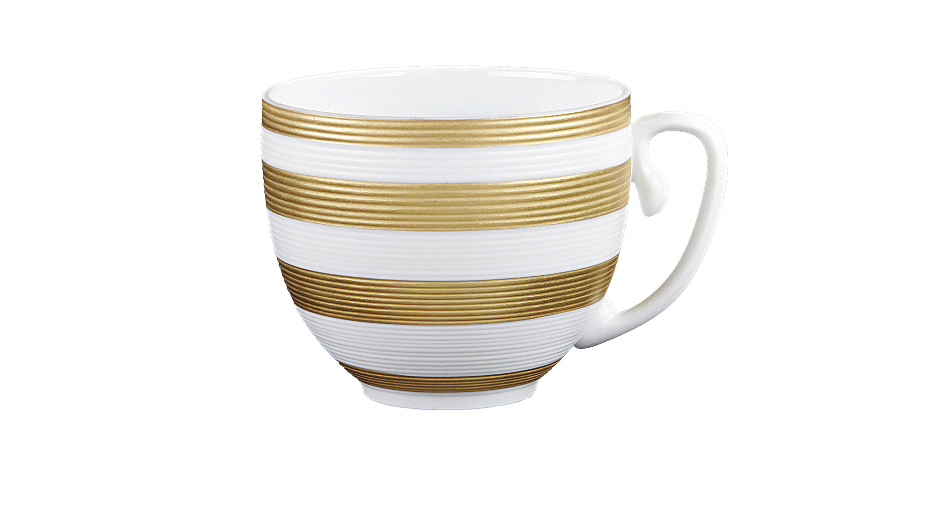 Чашка кофейная 130мл JL Coquet Хемисфер Узкие полосы, золотые