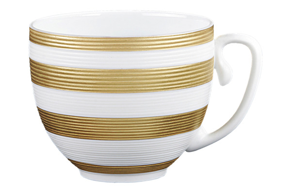 Чашка кофейная 130мл JL Coquet Хемисфер Узкие полосы, золотые