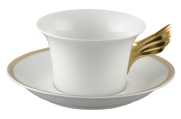 Чашка чайная с блюдцем Rosenthal Versace Золотой меандр 220 мл, фарфор
