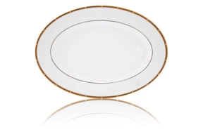 Блюдо овальное Noritake Рочель Золотой кант 37 см