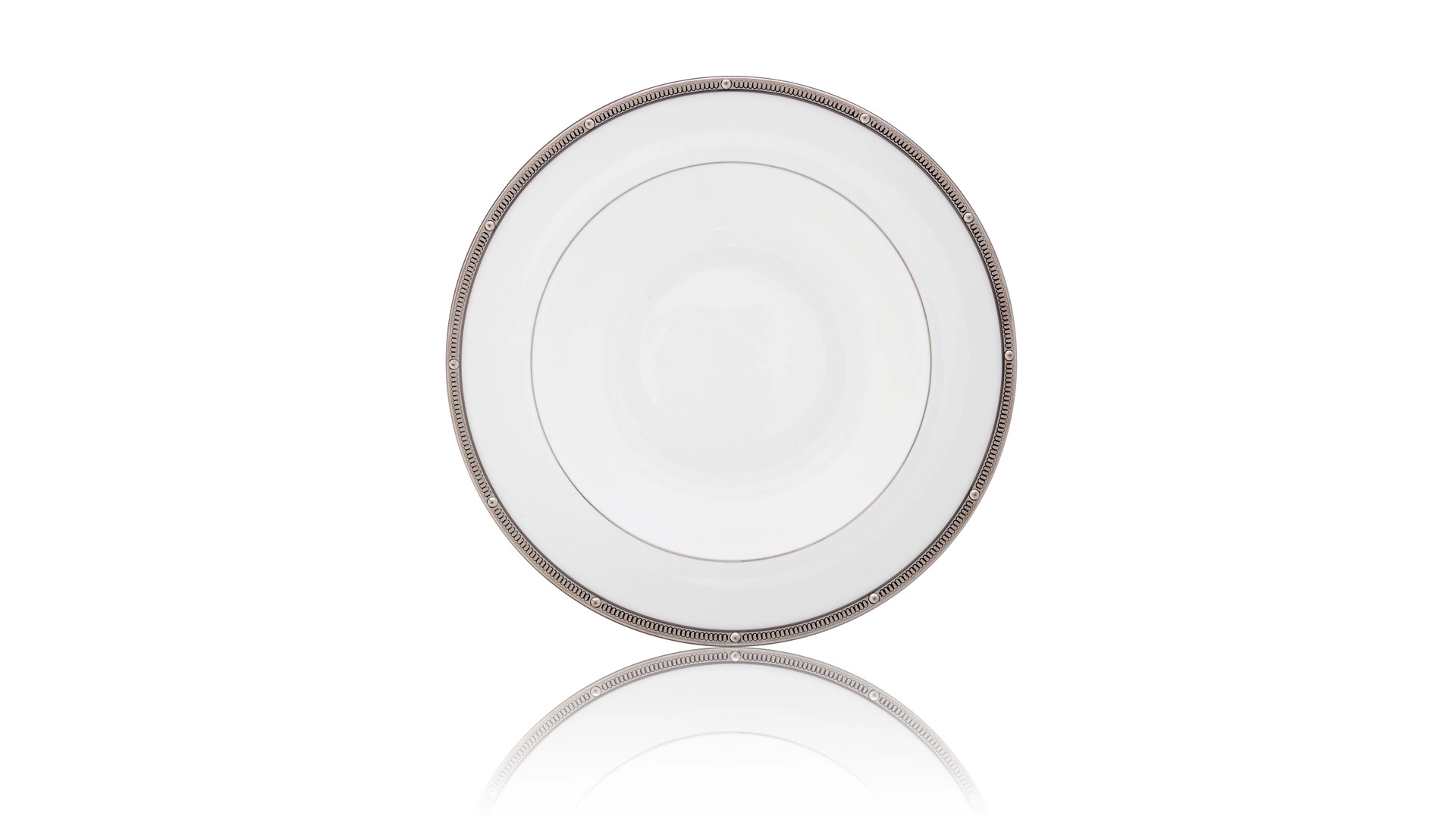 Тарелка суповая Noritake Рочель Платиновый кант 21,5 см