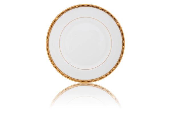Тарелка десертная Noritake Рочель Золотой кант 17 см, фарфор костяной