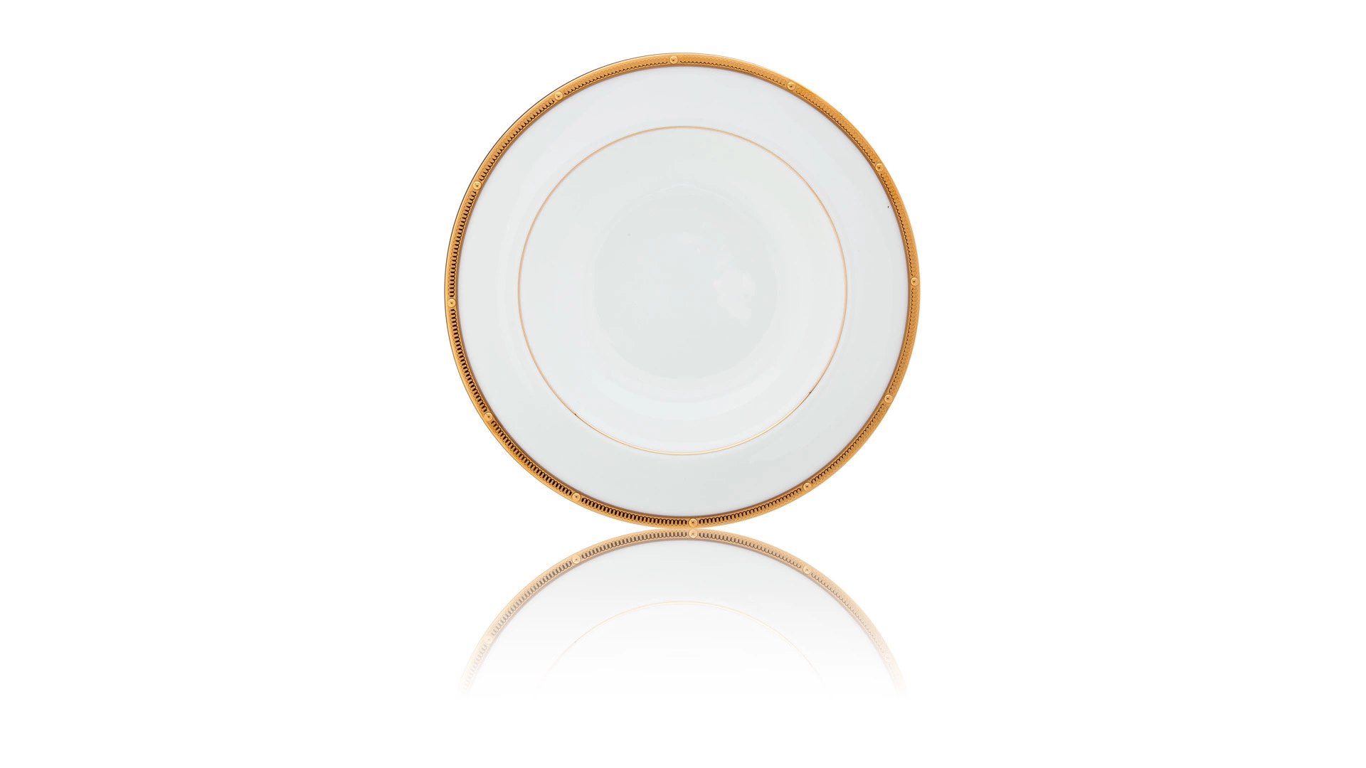 Тарелка обеденная Noritake Рочель Золотой кант 27 см, фарфор костяной