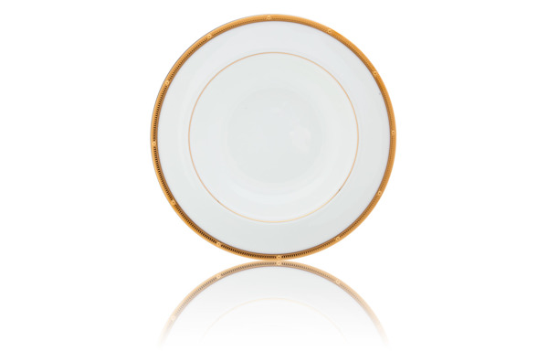 Тарелка обеденная Noritake Рочель Золотой кант 27 см, фарфор костяной