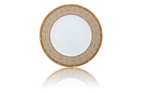 Тарелка акцентная Noritake Рочель Золотой кант 23 см, фарфор костяной